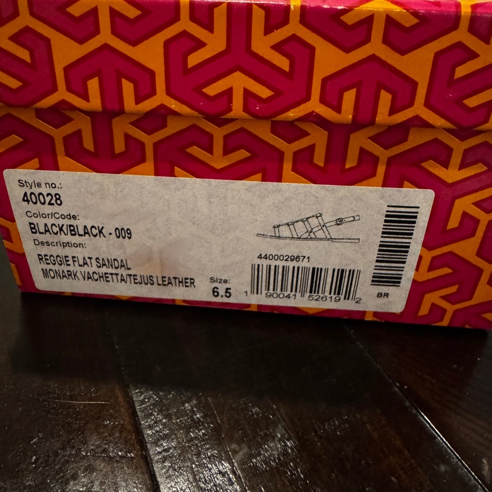 Reggie Flat Sandal in Black Leather - Tory Burch